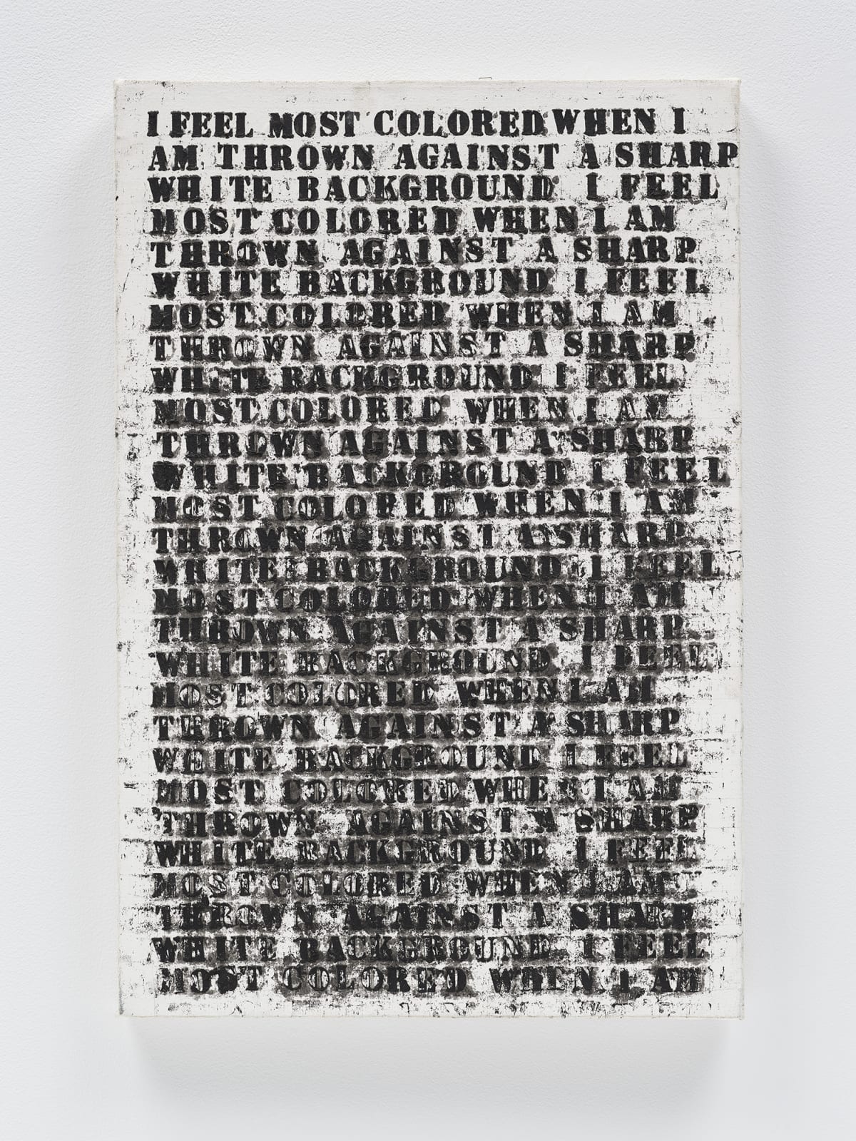 Glenn Ligon, Untitled (study for large untitled (I Feel Most Colored When I Am Thrown Against A Sharp White Background)), 1990