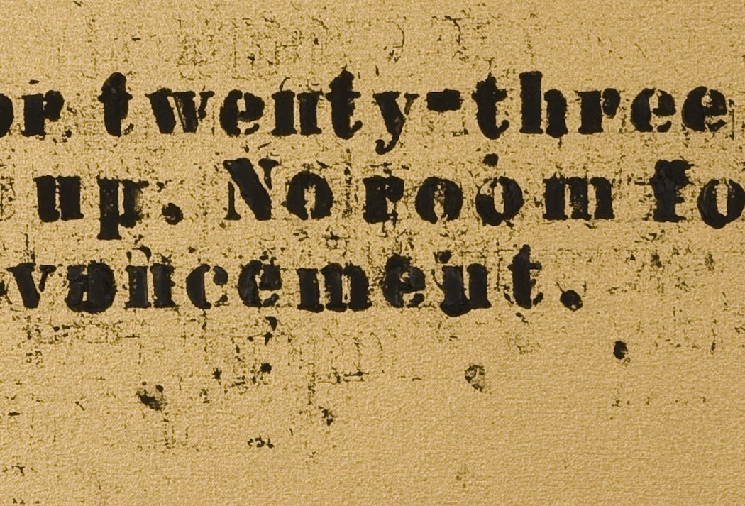 Glenn Ligon, No Room (Gold) #18, 2007