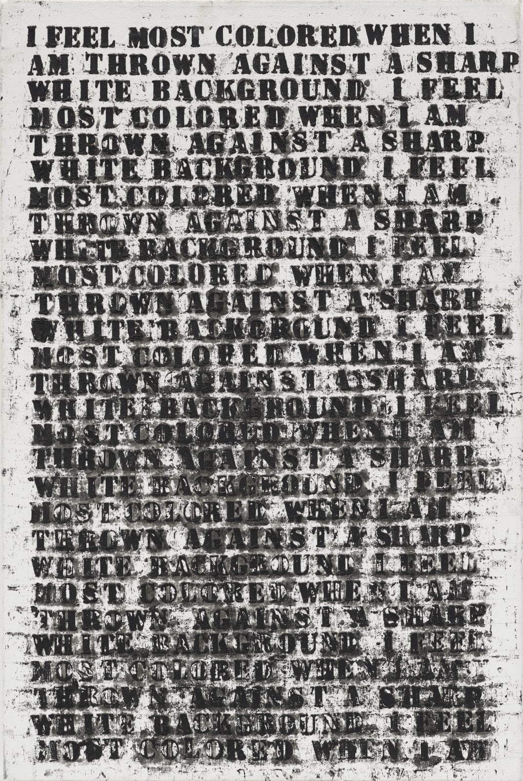 Glenn Ligon, Untitled (study for large untitled (I Feel Most Colored When I Am Thrown Against A Sharp White Background)), 1990