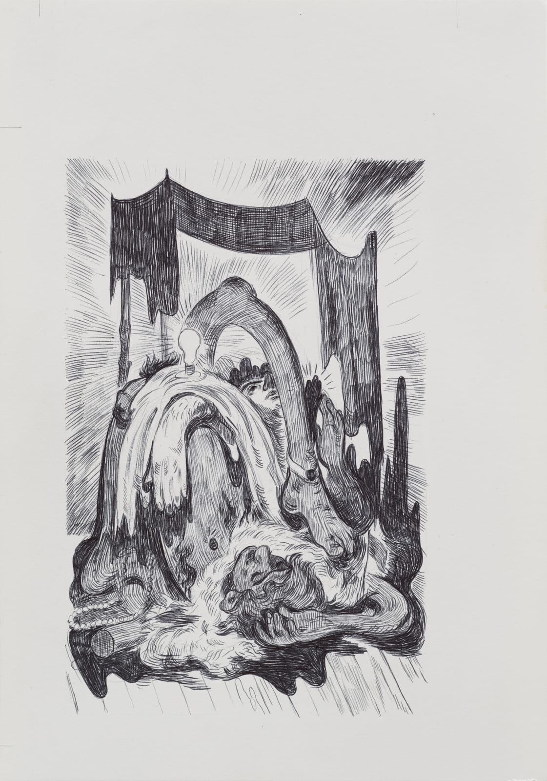 Salman Toor, Fag Puddle with Light Bulb, 2020
