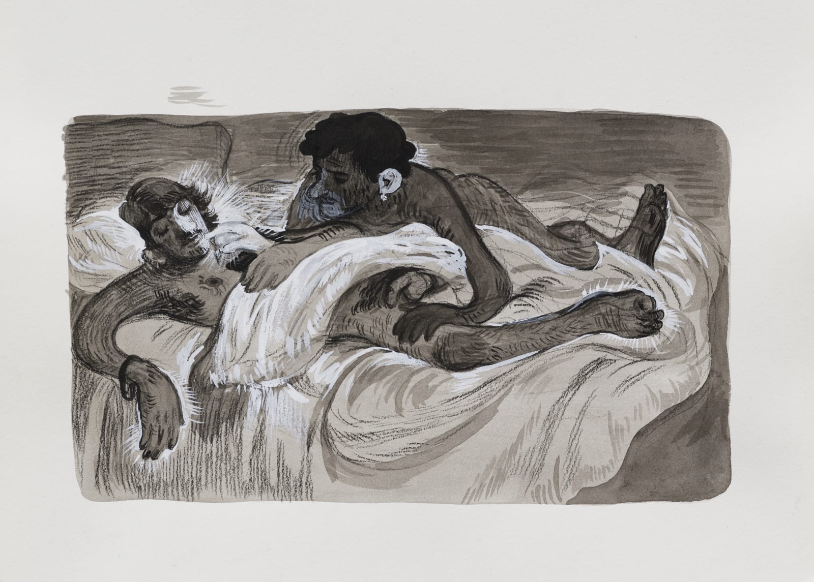 Salman Toor, Two Men in Bed, 2020