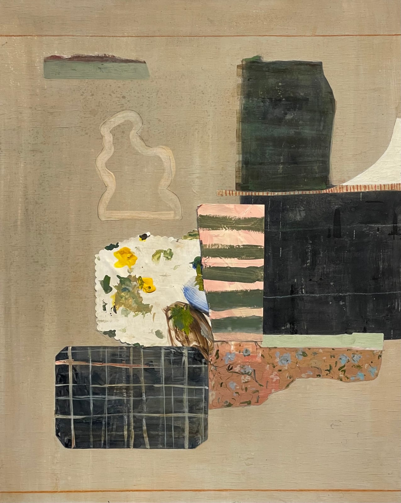 MARYANN PULS, Collage Painting with Stripes, 2023