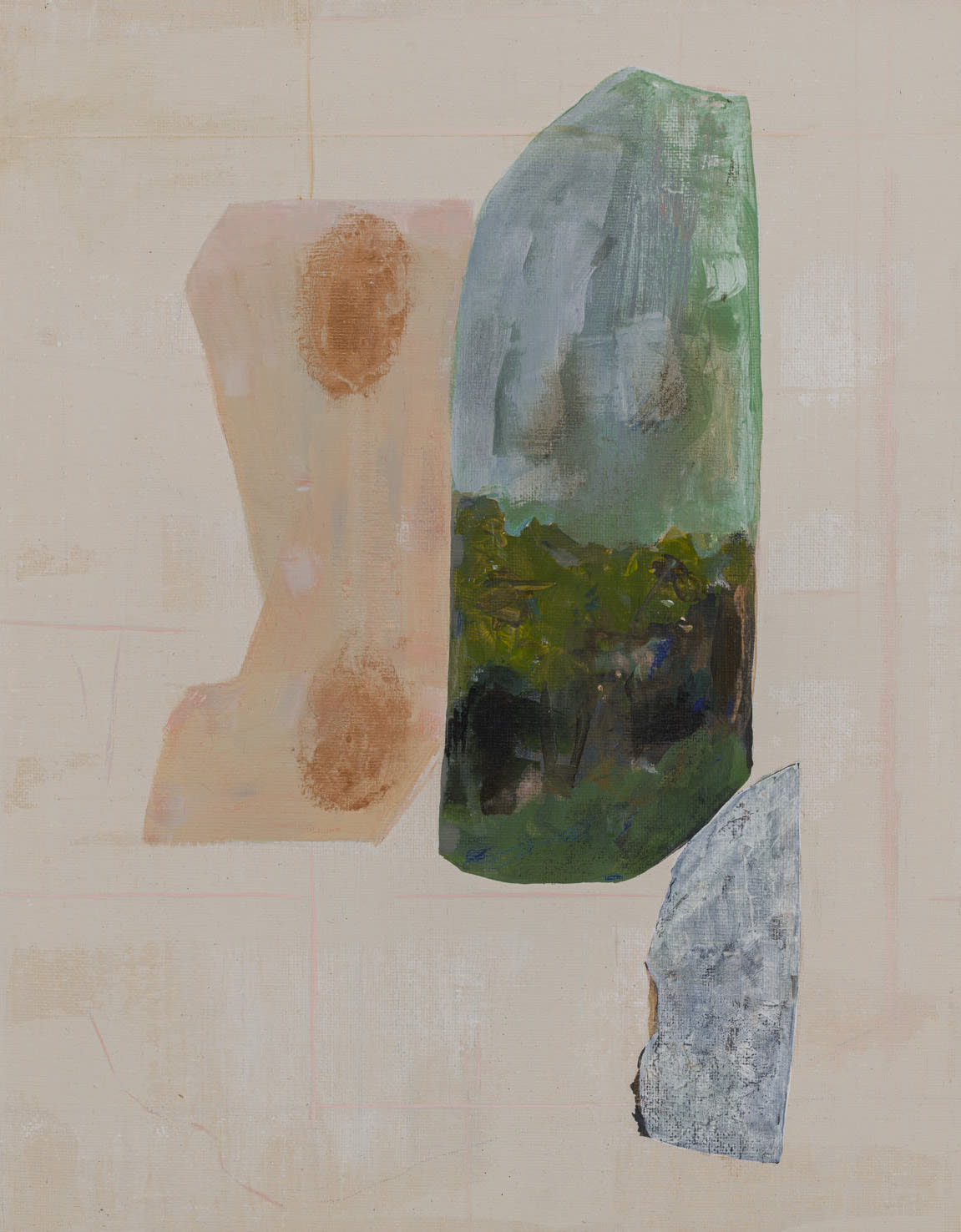 MARYANN PULS, Pink with Copper Ovals Shape, 2022