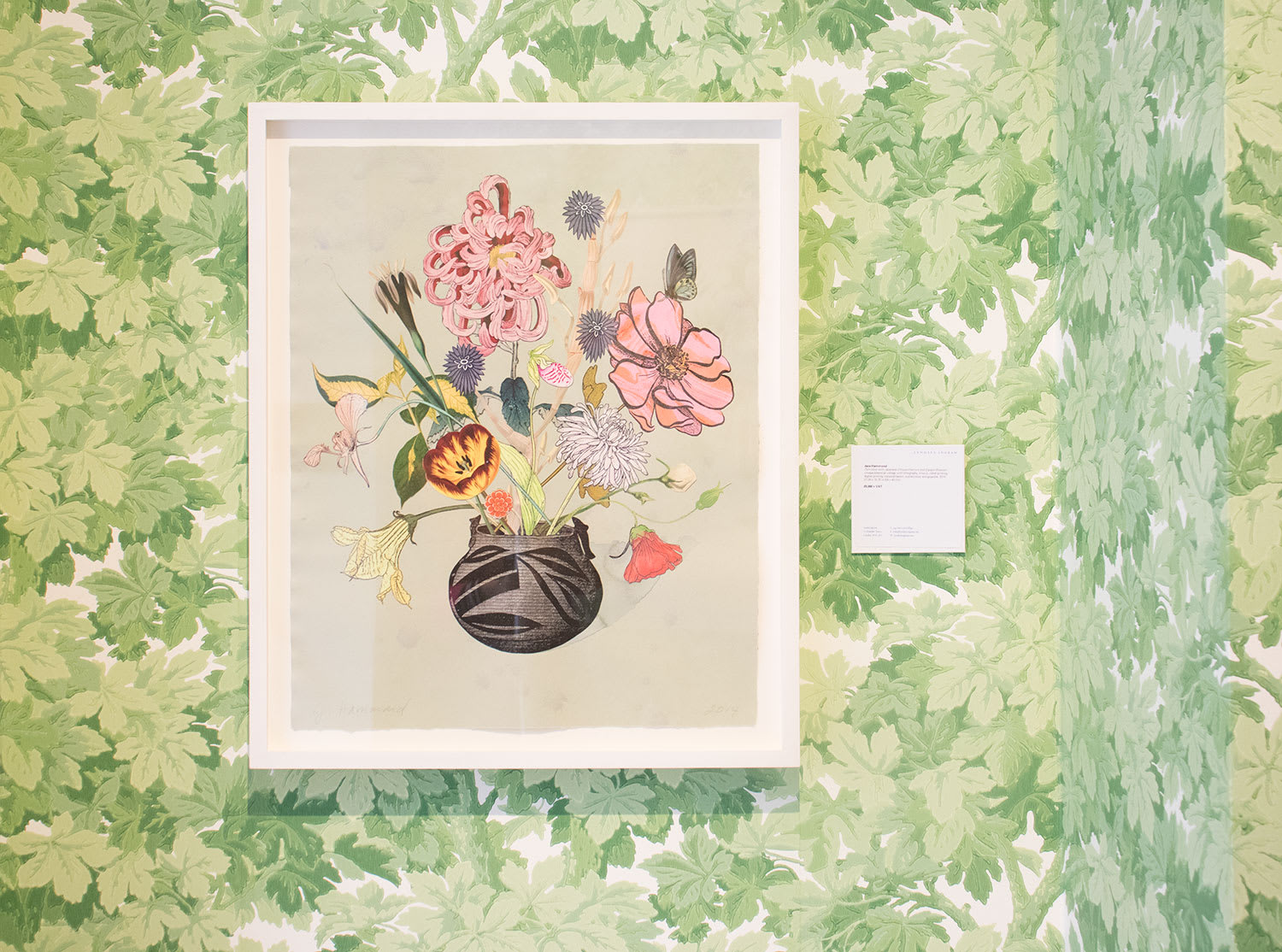 Jane Hammond, Fish Vase with Japanese Chrysanthemum and Squash Blossom, 2014