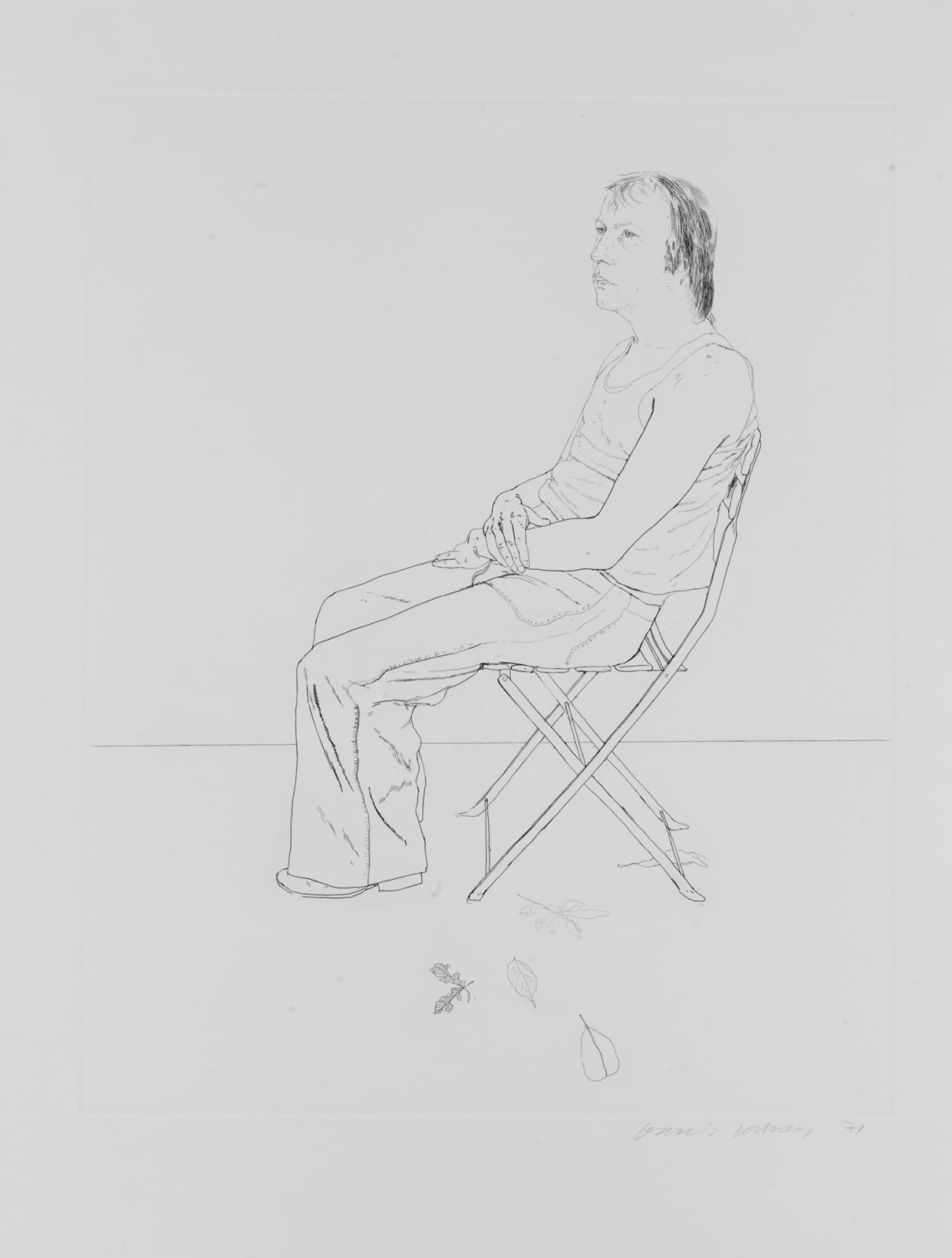 David Hockney, Mo with Five Leaves, 1971