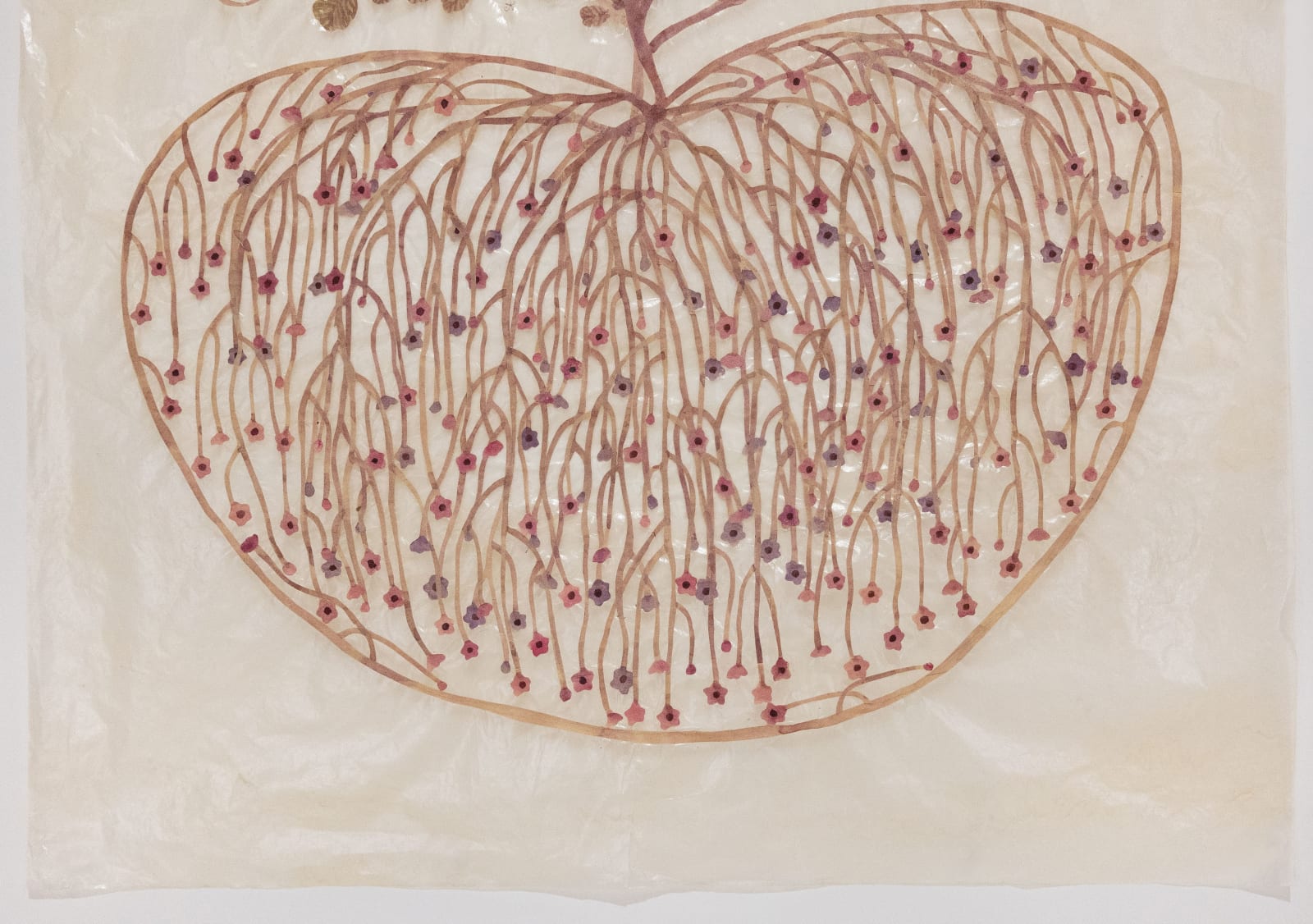 Fumi Imamura, Two purple flowers, fruiting (むらさきの花ふた つ、結実), 2025