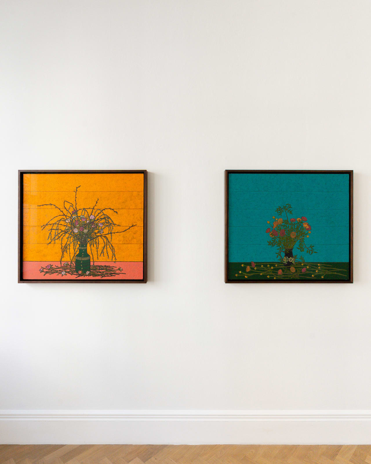 Stephen Chambers, Berlin Flowers (Green Glass Vase), 2025