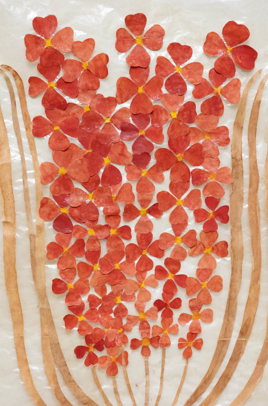 Fumi Imamura, One flower (red flower, spinning root) (花ひとつ(赤い花、 ぴょんぴょん根っ こ), 2025
