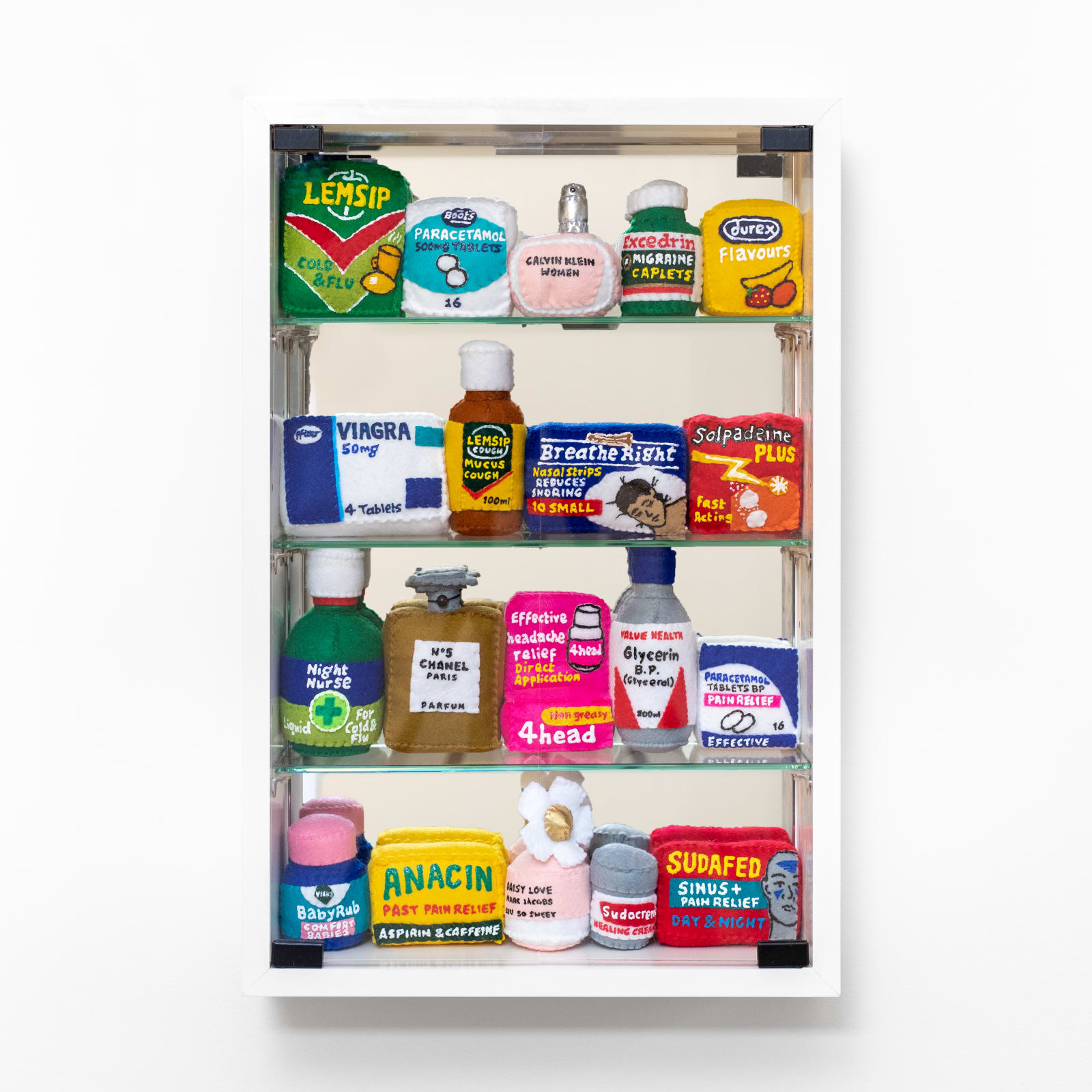 Lucy Sparrow, Bourdon Street Chemist Cabinet, 2020