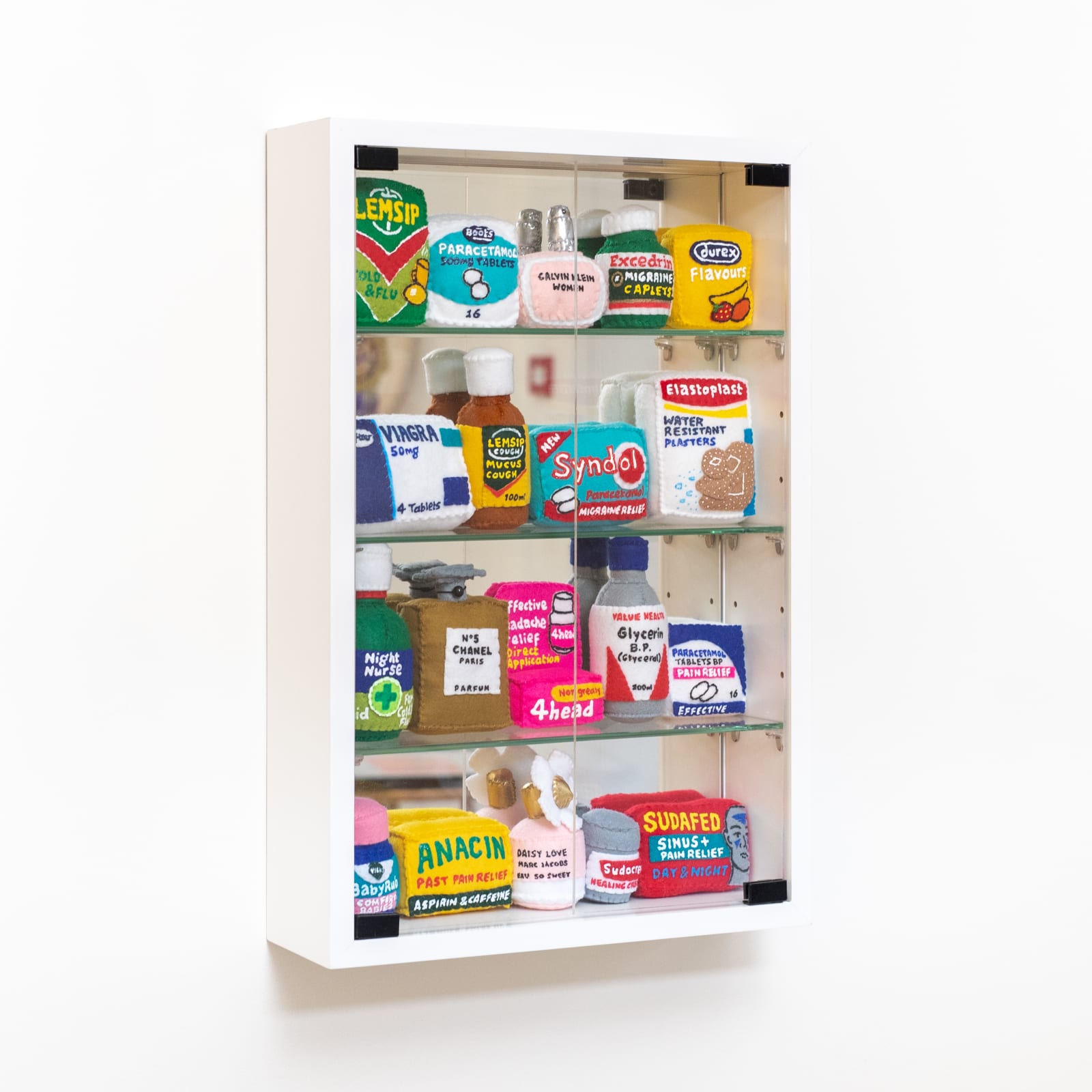 Lucy Sparrow, Bourdon Street Chemist Cabinet, 2020