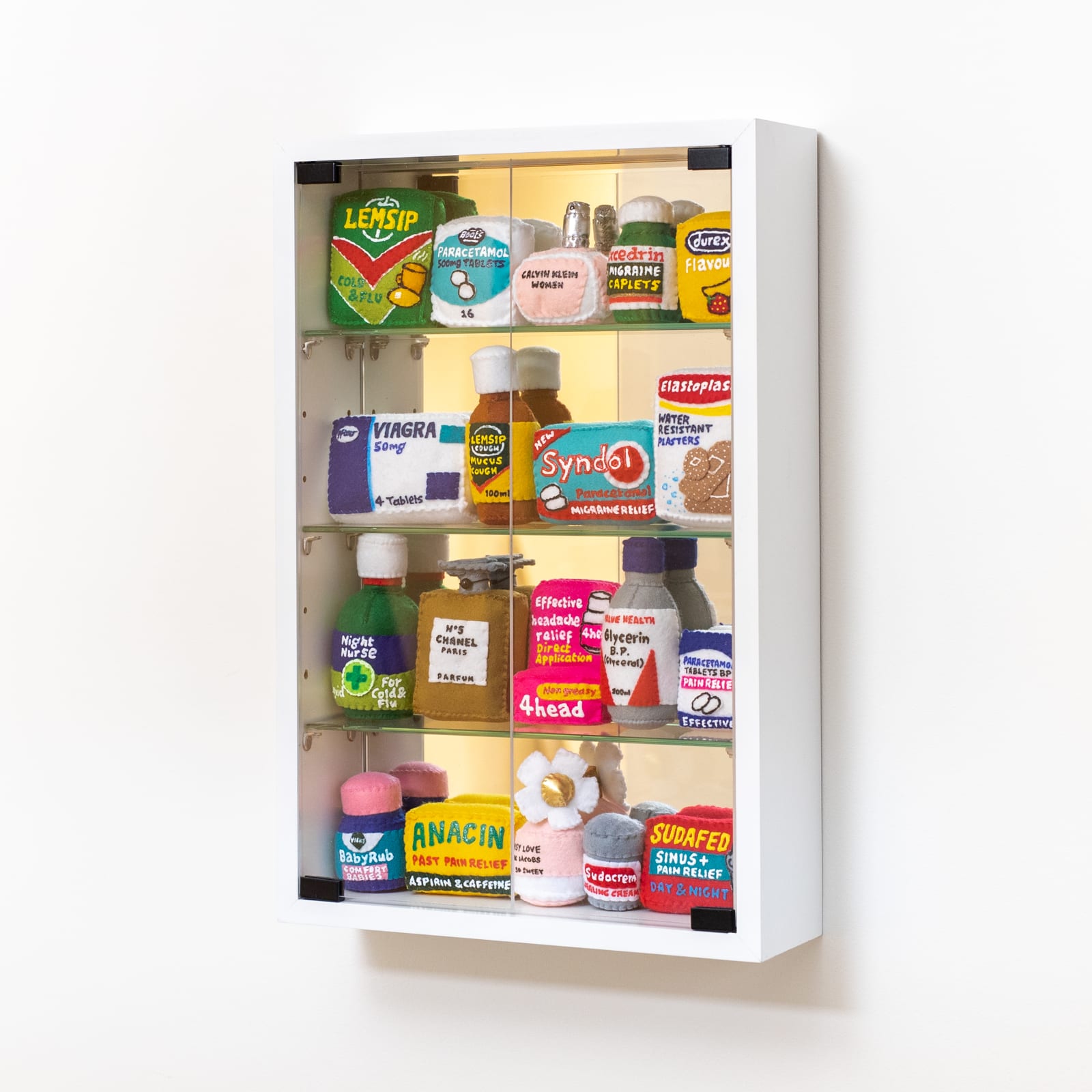 Lucy Sparrow, Bourdon Street Chemist Cabinet, 2020