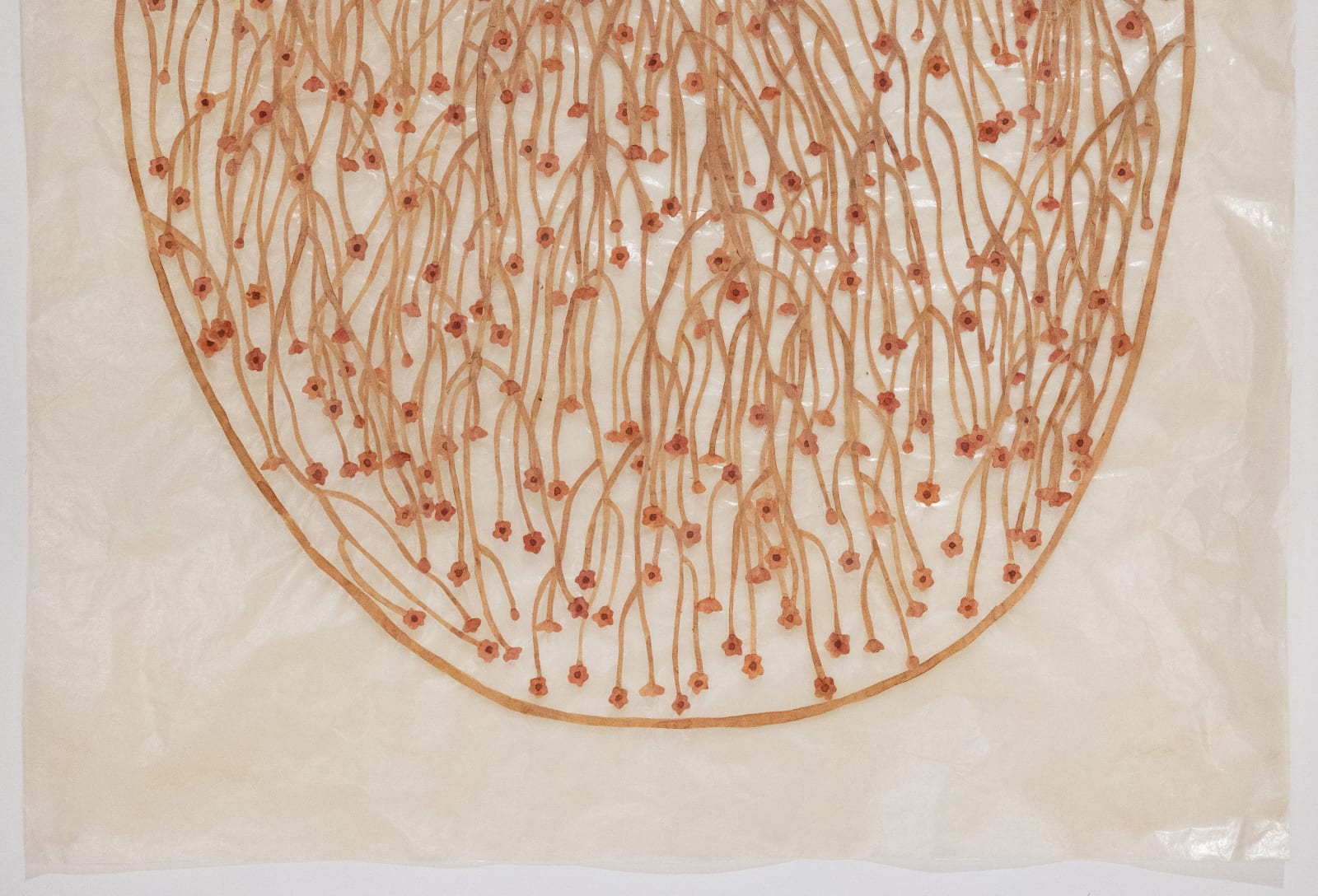 Fumi Imamura, Three red flowers, fruiting (赤い花みっつ, 結実), 2025
