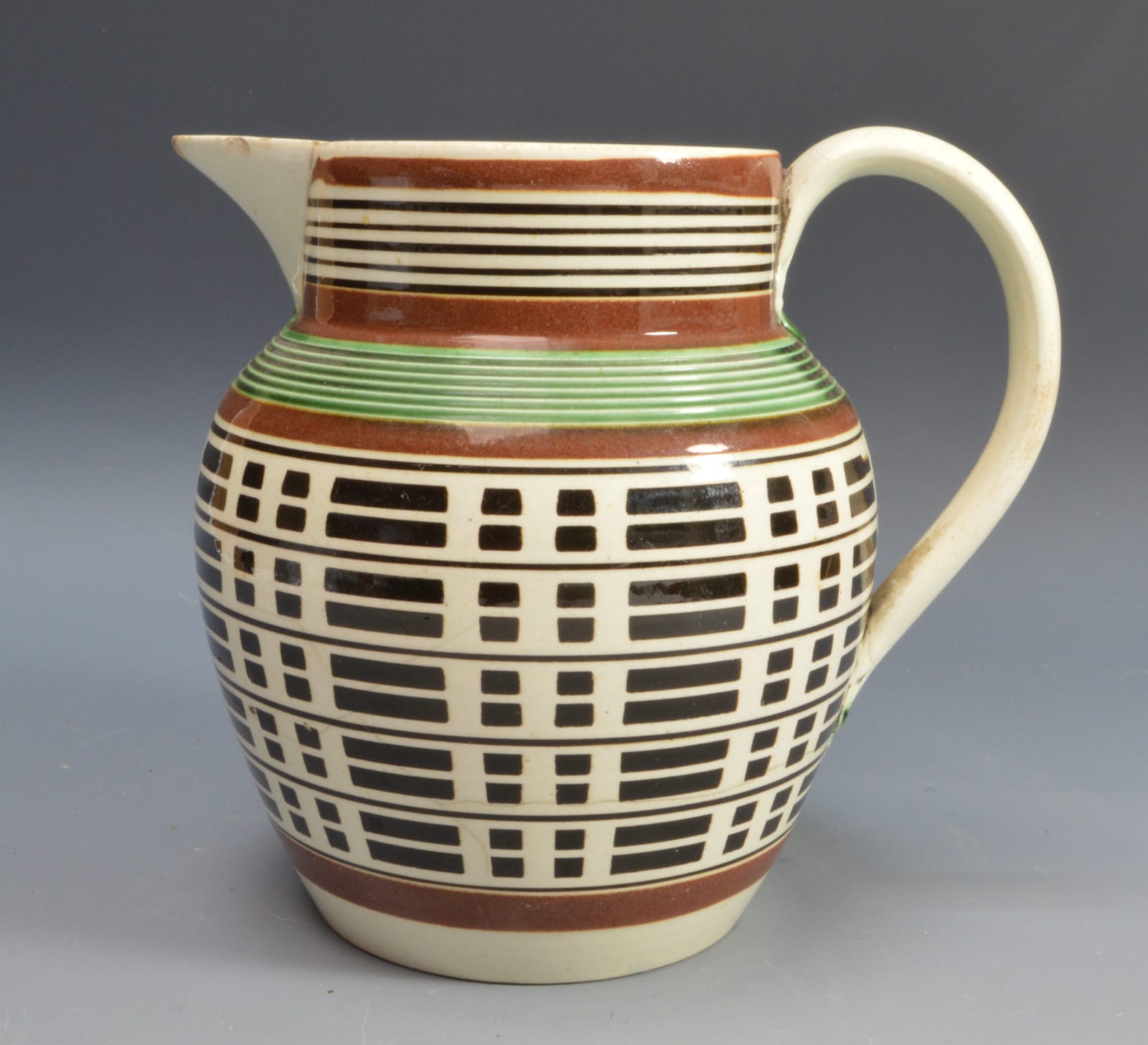 Unknown, Mochaware Jug with inlaid slip, 1820