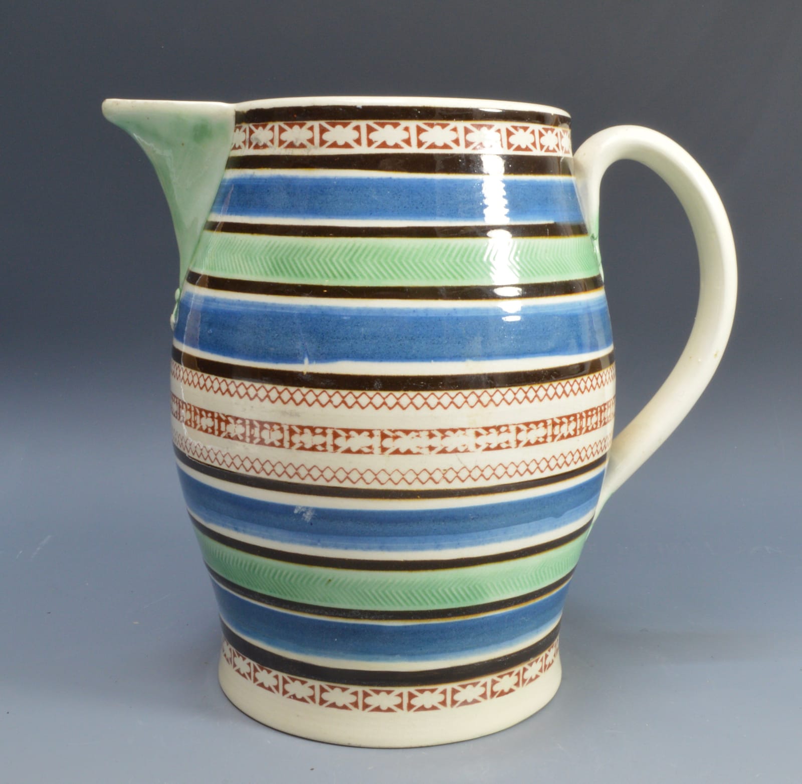 Unknown, Mochaware Jug with inlaid slip, 1820