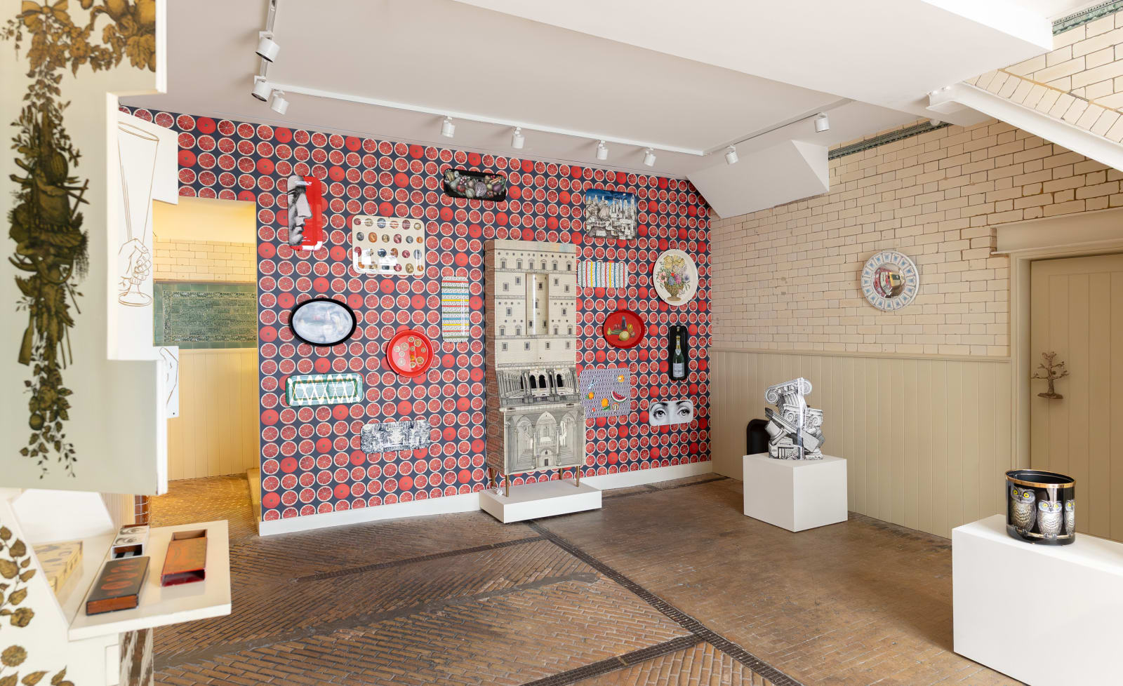 Fornasetti, Frame with convex mirror Architettura Celeste, 2018