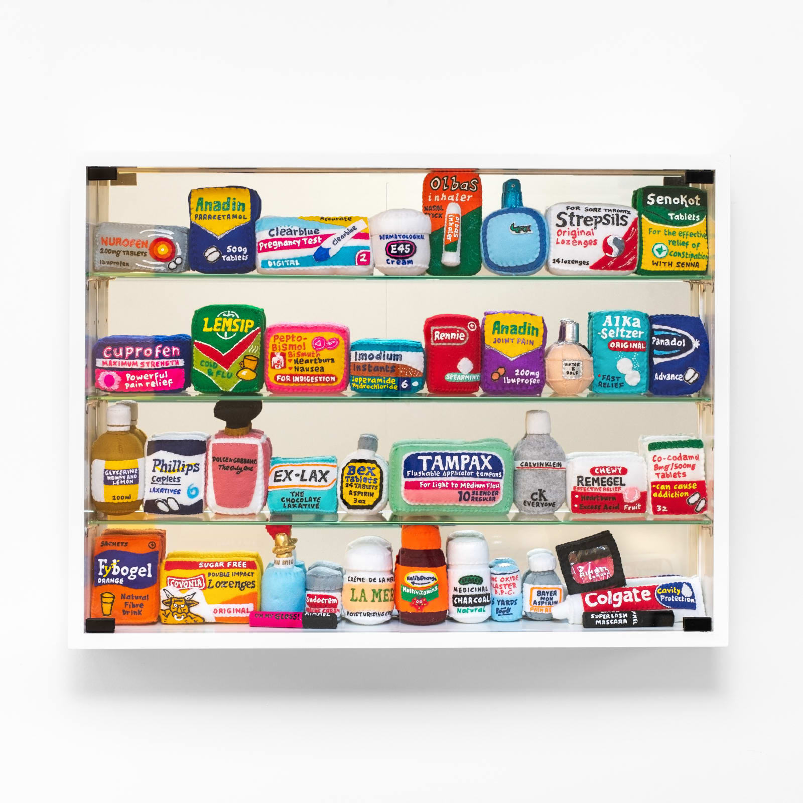 Lucy Sparrow, Bourdon Street Chemist Cabinet, 2020