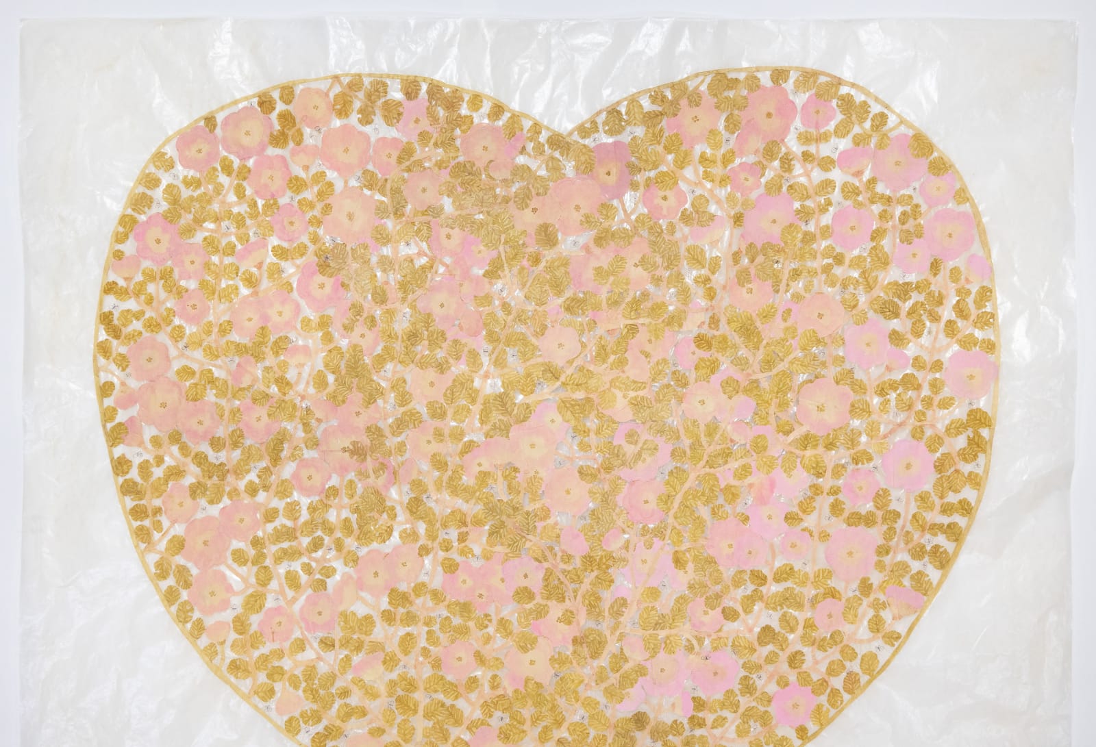 Fumi Imamura, Two flowers (pink flowers, heart shape) (花ふたつ(ももいろ のお花、ハート型) 仮), 2025