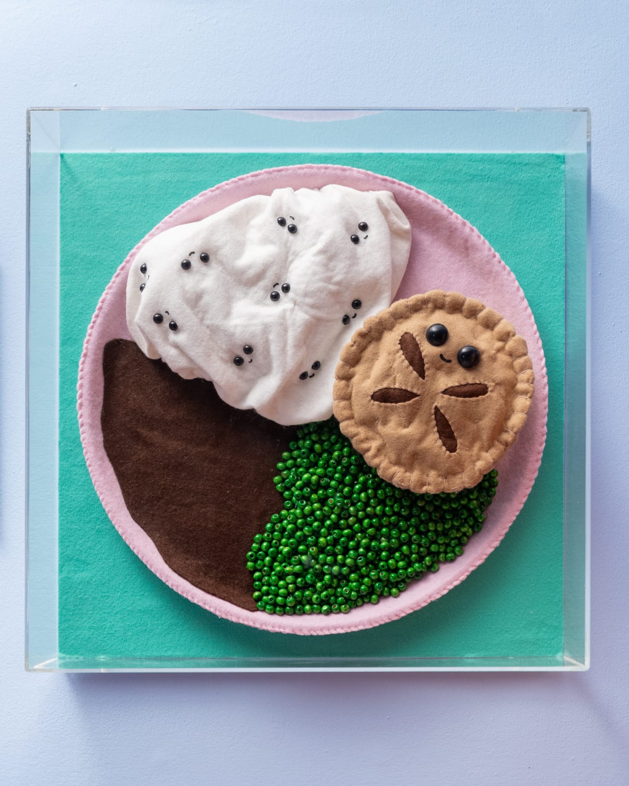 Lucy Sparrow, Pie, Mash and Gravy, 2025