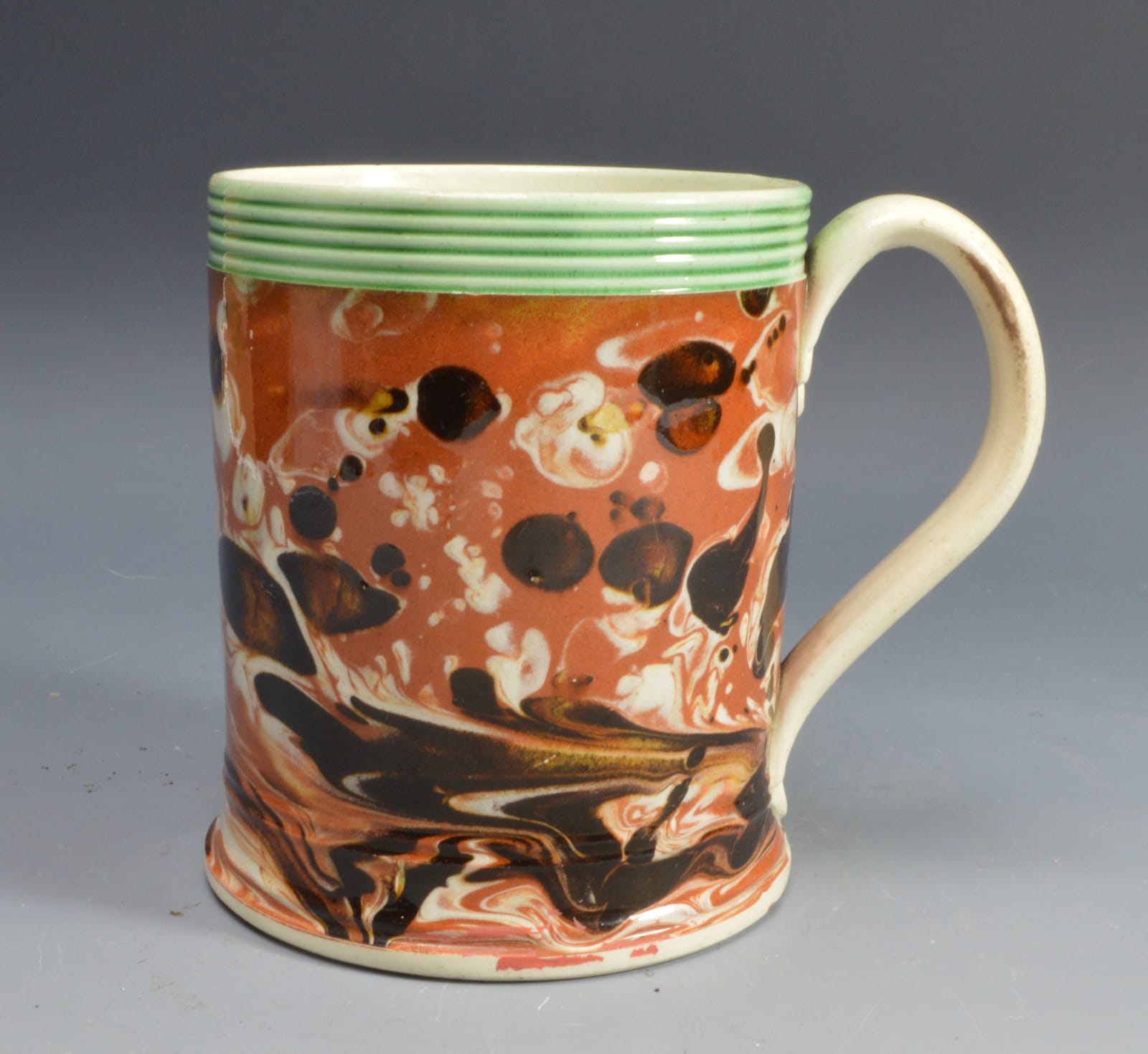 Unknown, Mochaware Mug with splashed slip, 1820