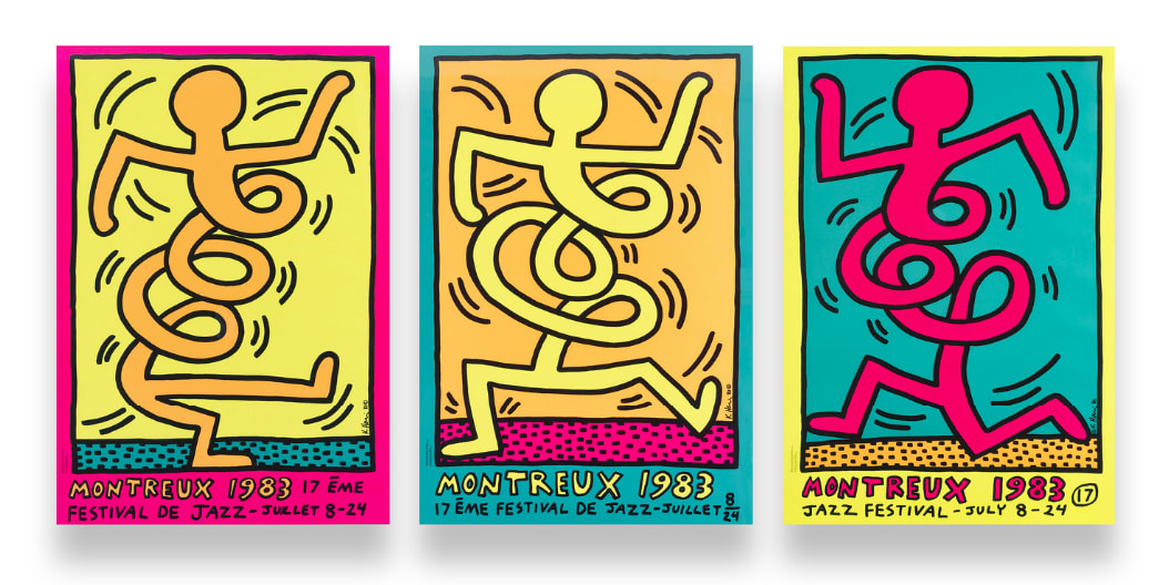 Keith Haring, Montreux Festival De Jazz (Green, Pink & Yellow), 1983