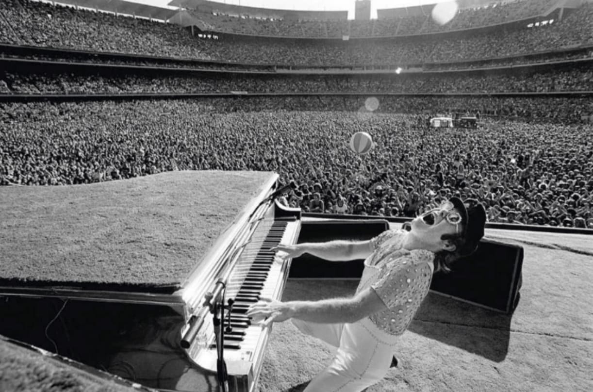 Terry O'Neill, Elton John, Dodger Stadium, 1975