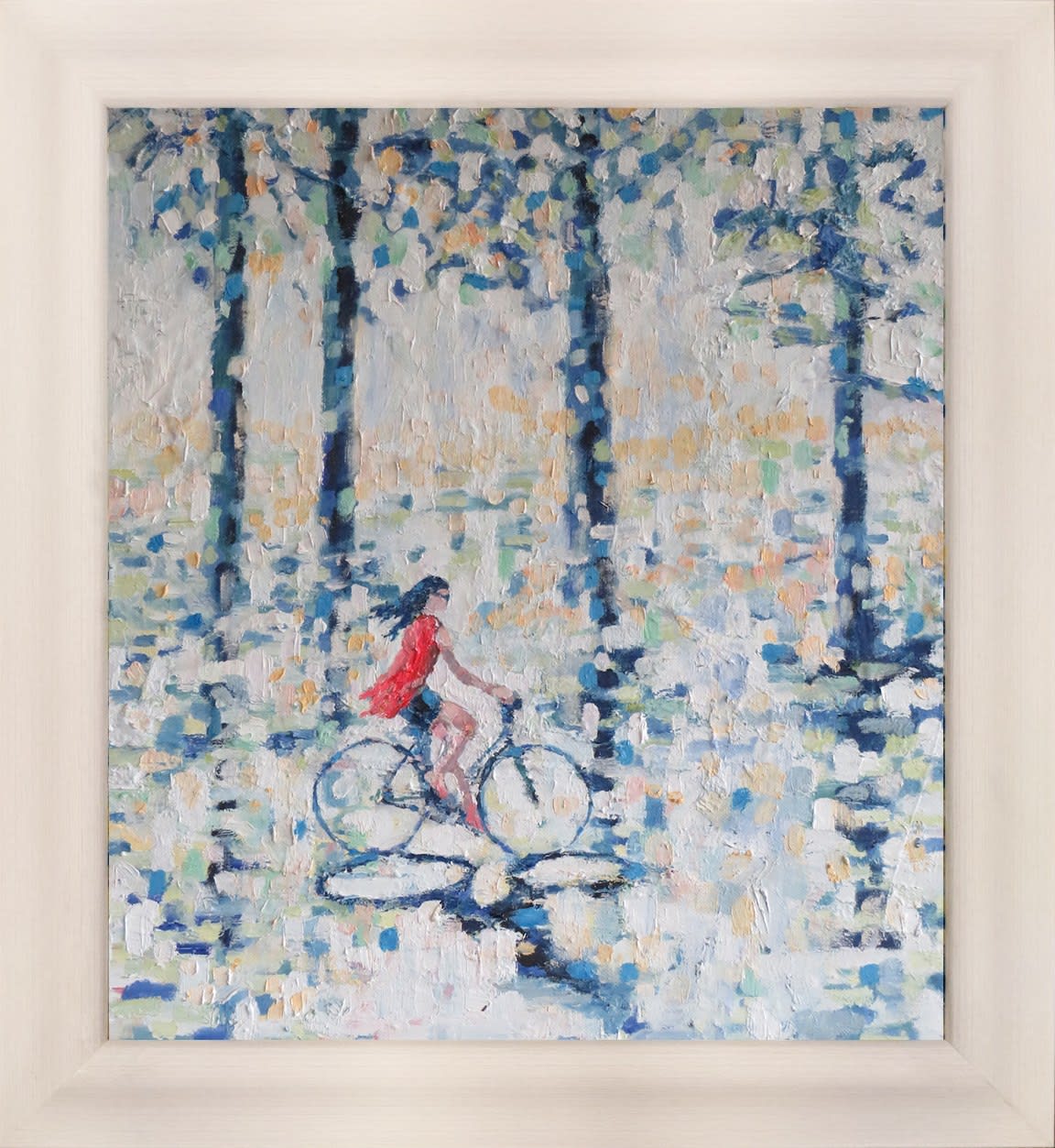 RICHARD GOWER, Dappled sunlight…park cyclist