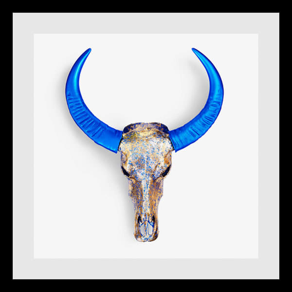 BLUE & GOLD WITH BLUE ON WHITE - SMALL