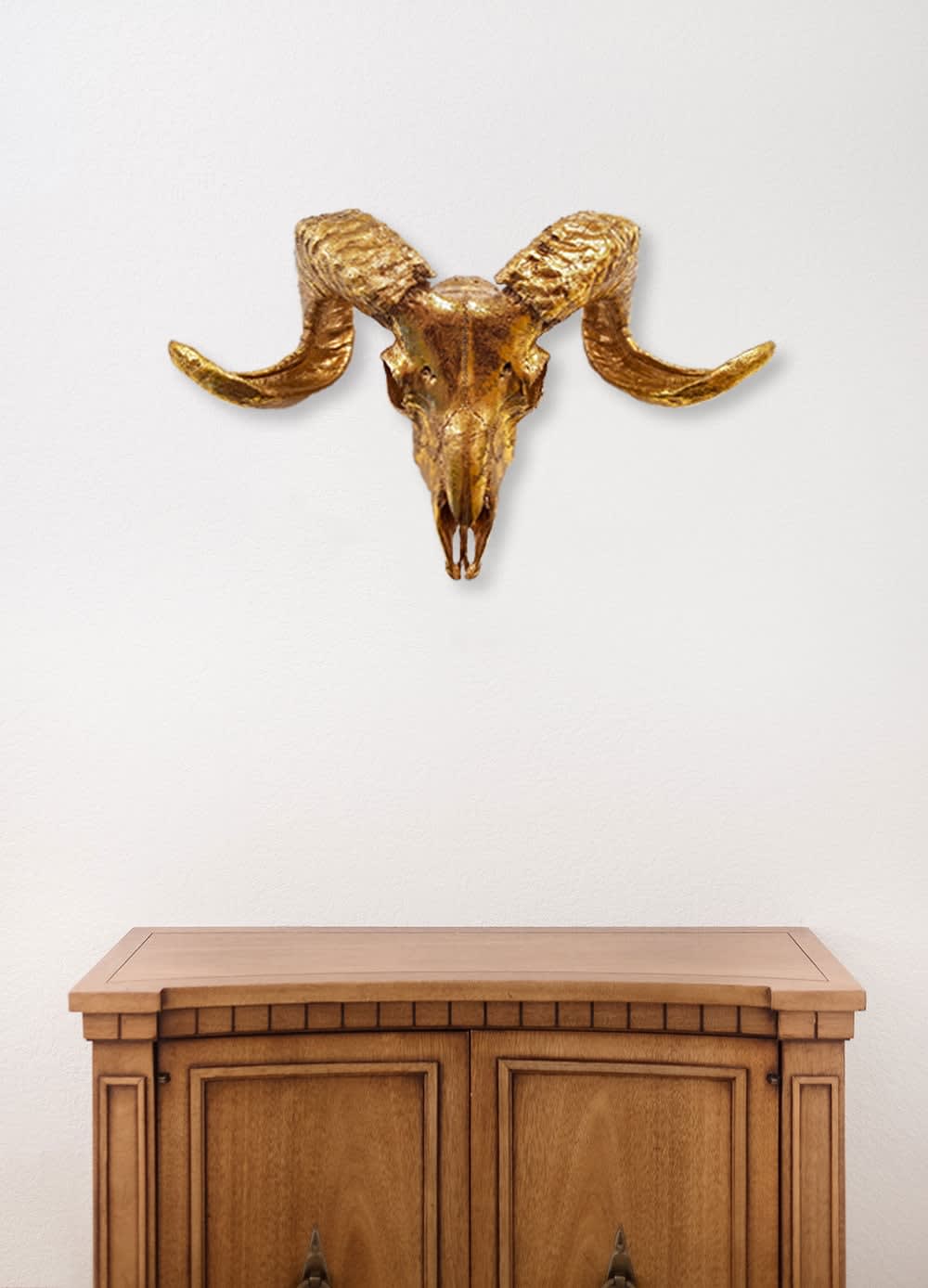 ANGELA MORRIS-WINMILL, All Gold Scottish Ram - Actual Skull