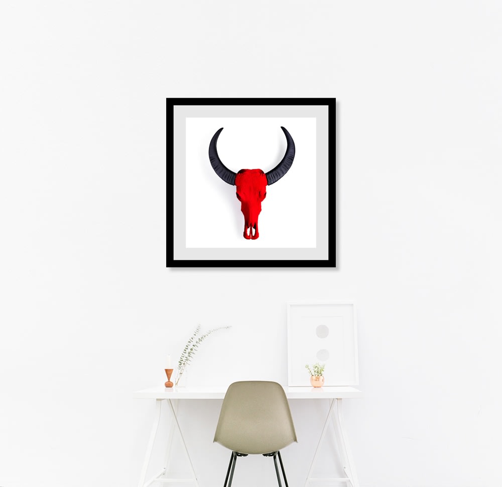 ANGELA MORRIS-WINMILL, Red with Black on White - Small