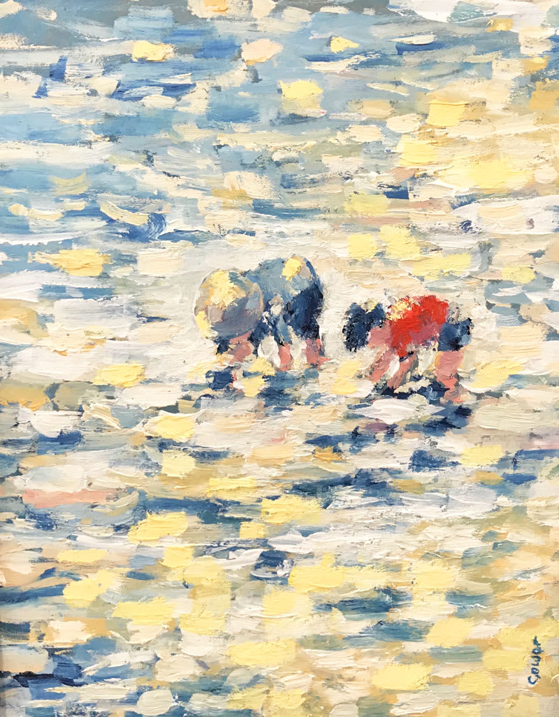 RICHARD GOWER, PLAYING IN THE SEA
