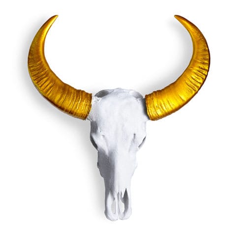 ANGELA MORRIS-WINMILL, WHITE DIAMOND DUST WITH FLORENTINE GOLD HORNS