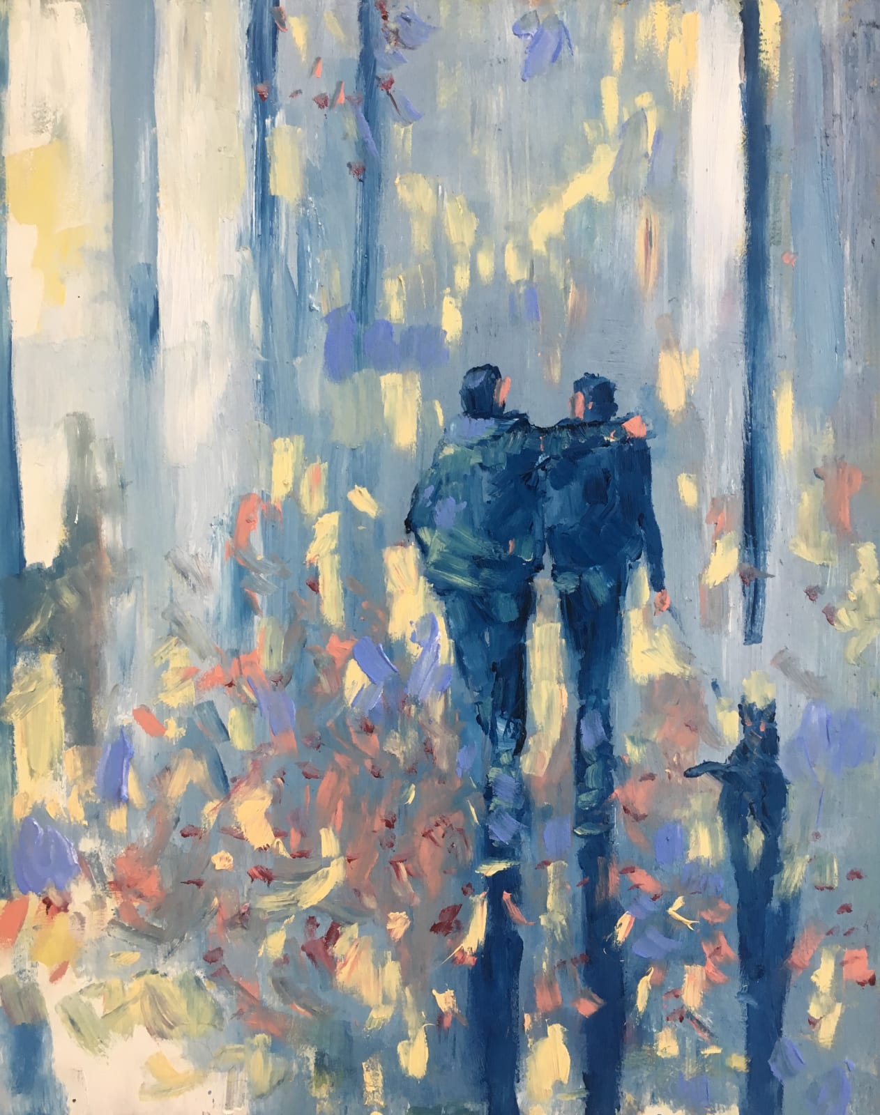 RICHARD GOWER, Autumn Park Walking The Dog
