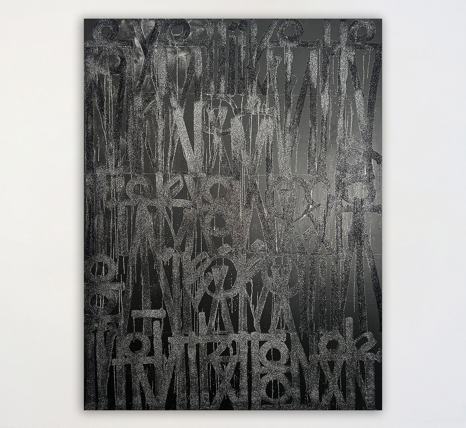 RETNA, Untitled (Silver & Black), 2025
