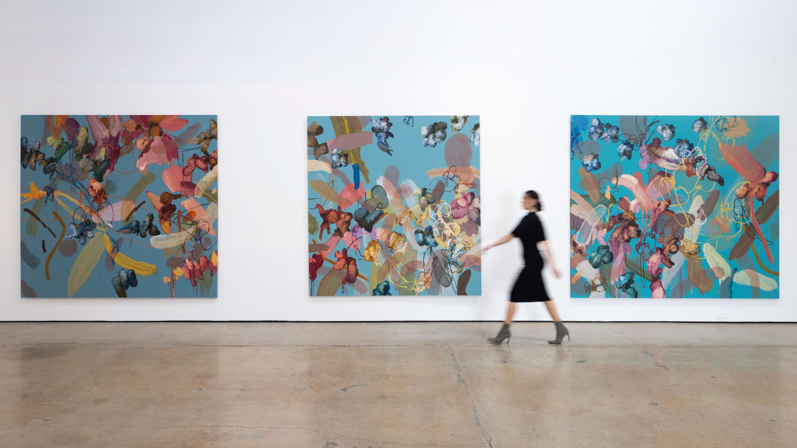 Angel Ricardo Ricardo Rios, La alberca en el mes de abril (Triptych), 2024