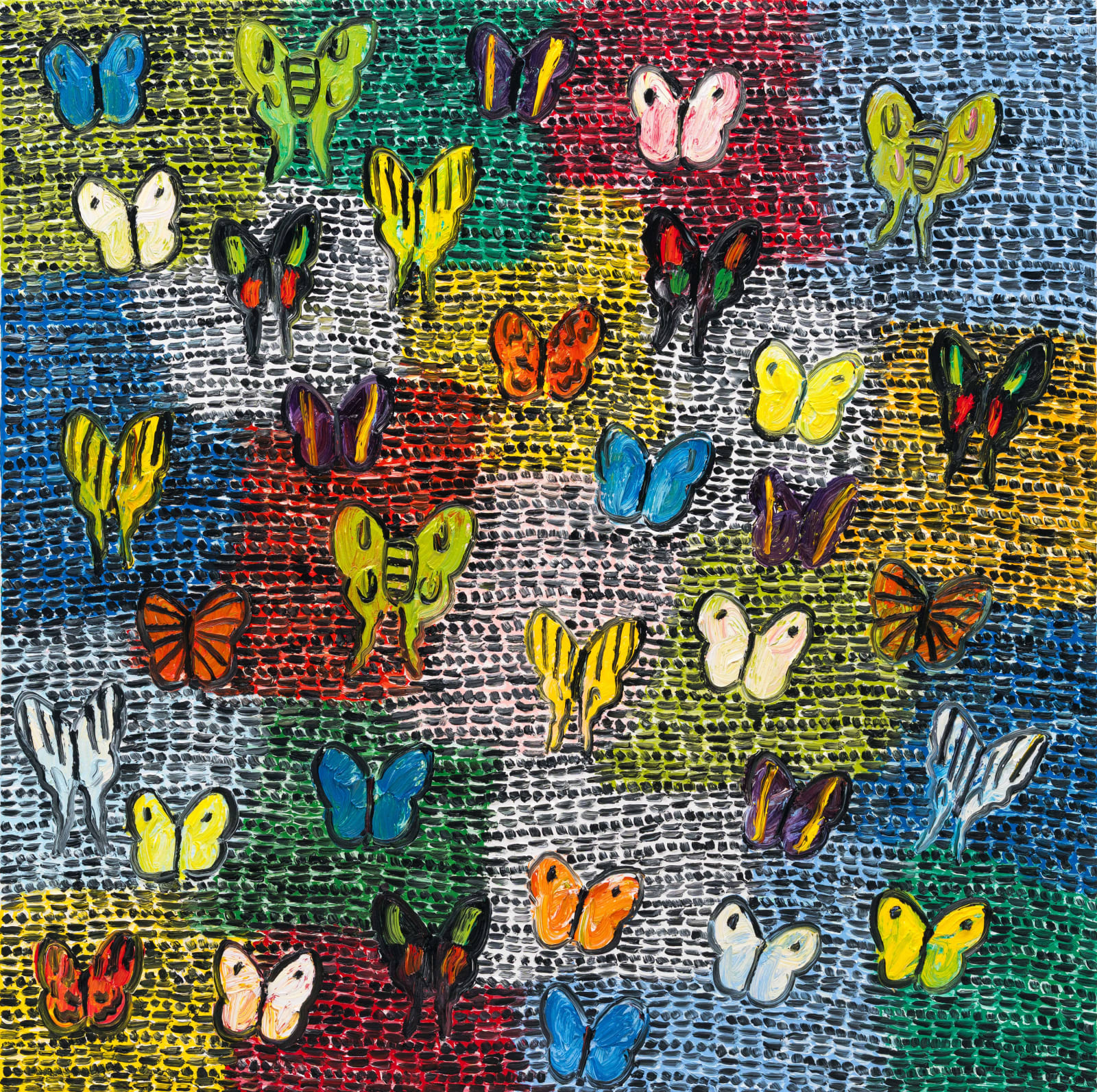 Hunt Slonem, Guardians & Butterflies 5 (JMG2268), 2025