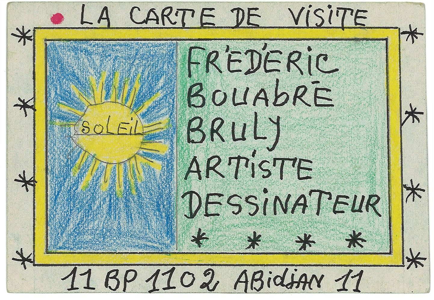 Frédéric Bruly Bouabré, La carte de visite 11 BP 1102 Abidjan 11, 2005