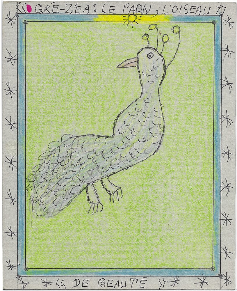 Frédéric Bruly Bouabré, Gré-zéa: Le paon, l'oiseau de beauté., 2006