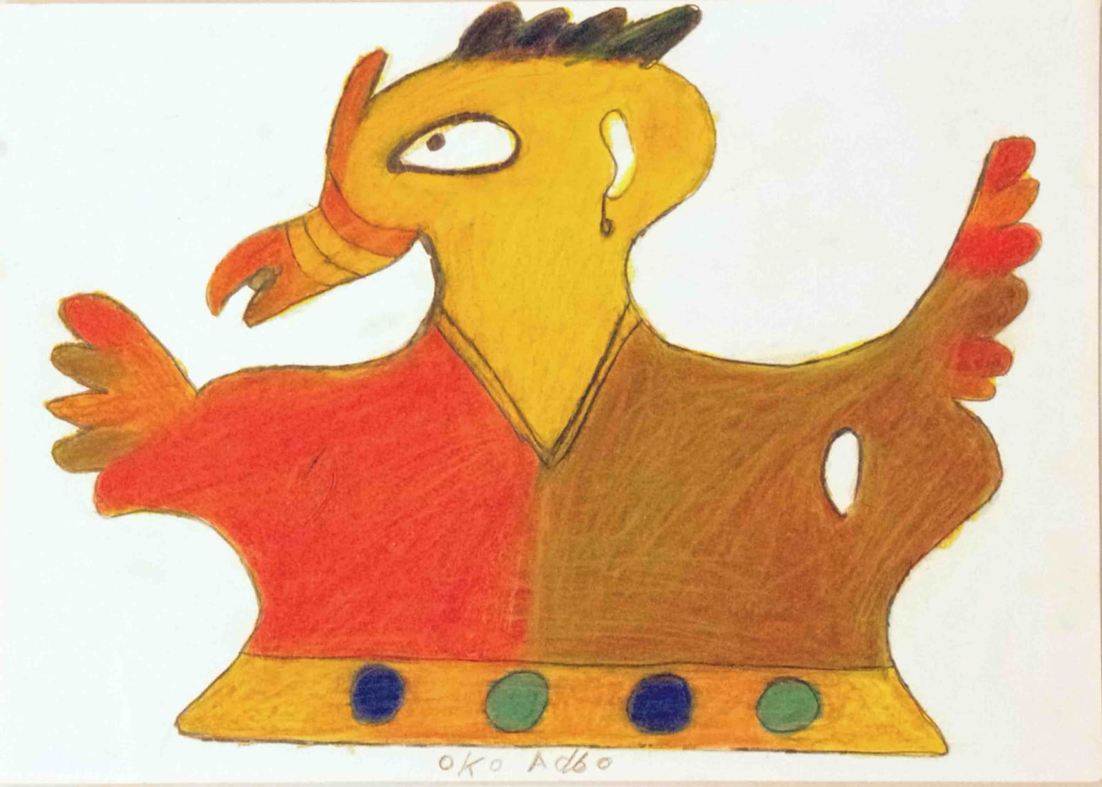 Ataa Oko Sans titre Crayon et crayon de couleur sur papier 29,5 x 42 cm 11 39/64 x 16 17/32 inches