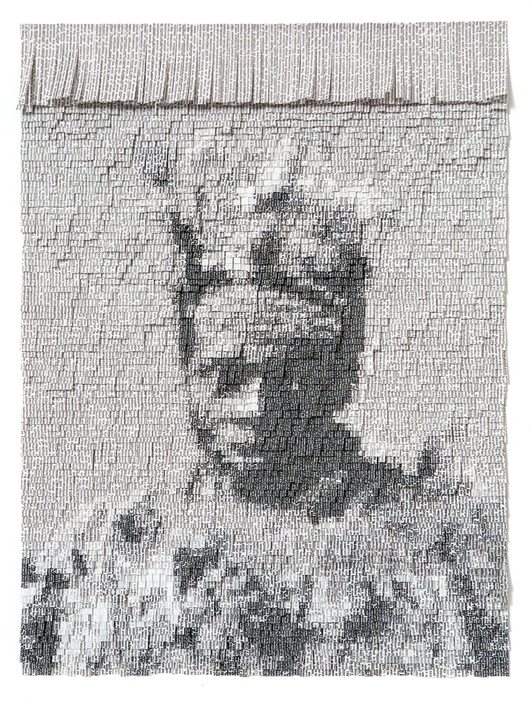 Nathalie Boutté African choir XIII Encre et Papier Japonnais 55 x 41 cm 21,6 x 16,4 inches