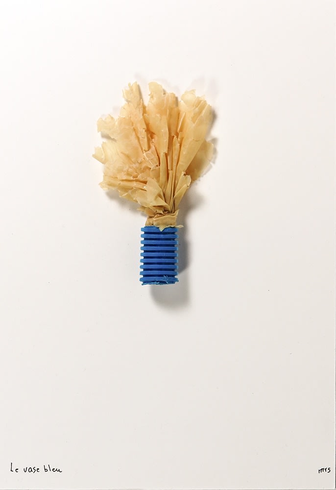 Marcel Miracle Le vase bleu technique mixte sur carton 28,5 x 20 cm 11,2 x 7,8 in