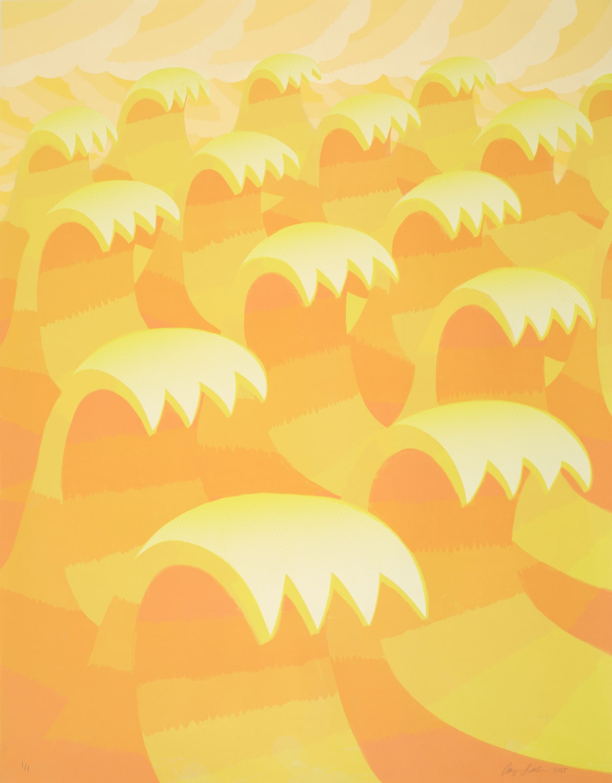 Amy Lincoln, Waves 11 (Orange and Yellow), 2025