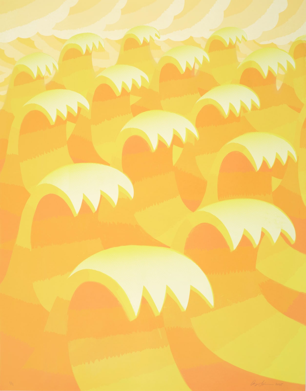 Amy Lincoln, Waves 3 (Yellow and Orange), 2025