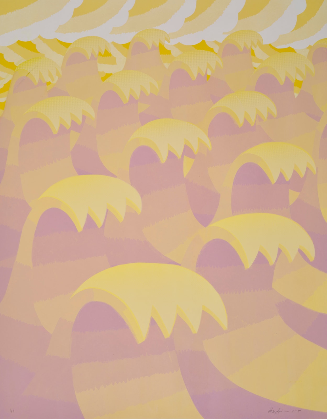 Amy Lincoln, Waves 2 (Gold and Lavender), 2025
