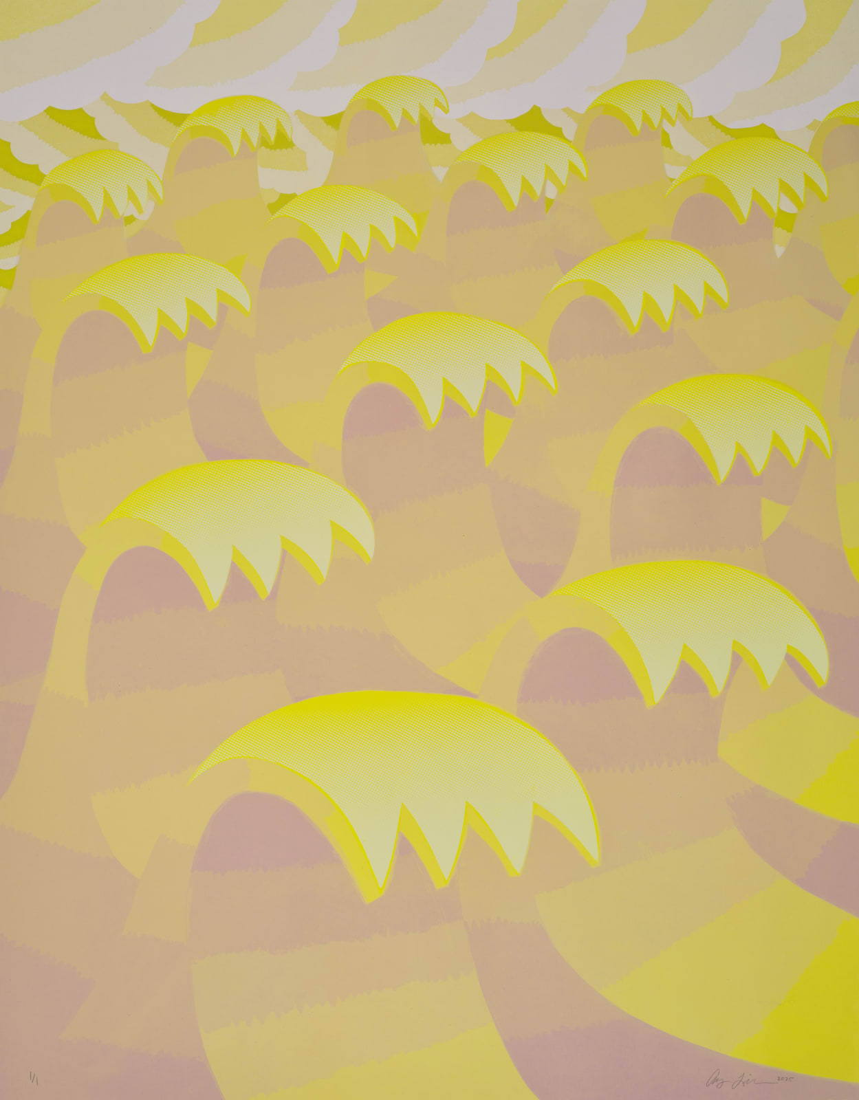 Amy Lincoln, Waves 10 (Yellow and Lavender), 2025