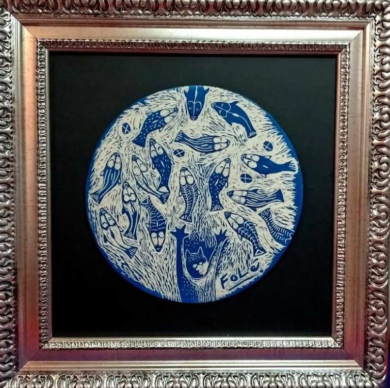 Folé Fonseca, "Swimming among the blue buffet", 2025