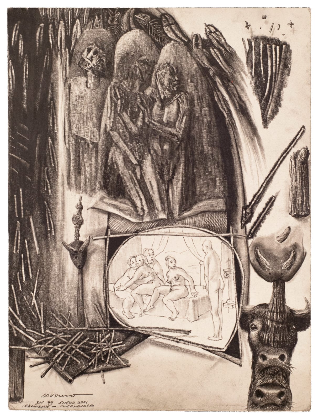 Rafael Cauduro, "Tabús y exhibicionismo", 2001