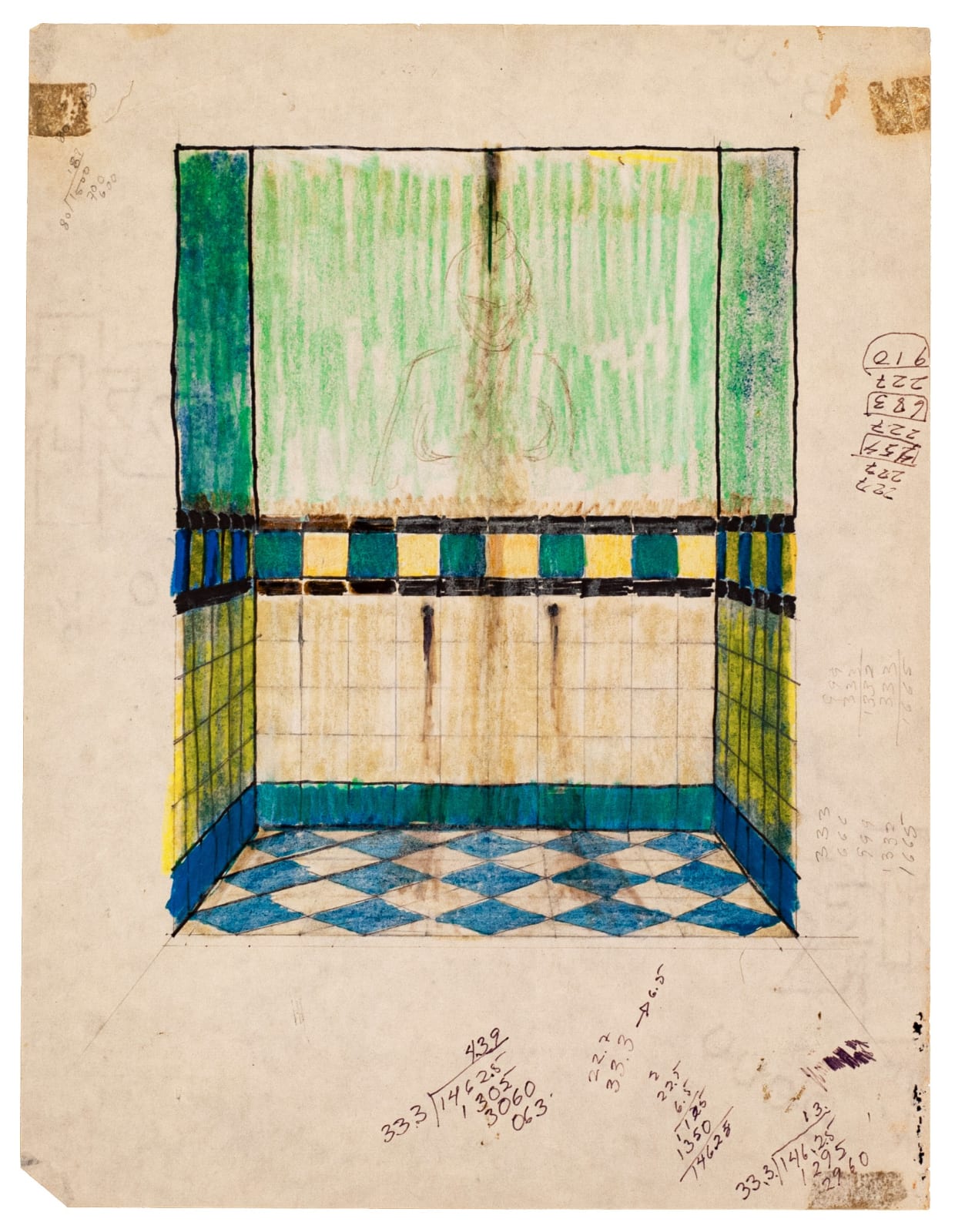 Rafael Cauduro, Boceto 01 "Un baño común y corriente", 1982