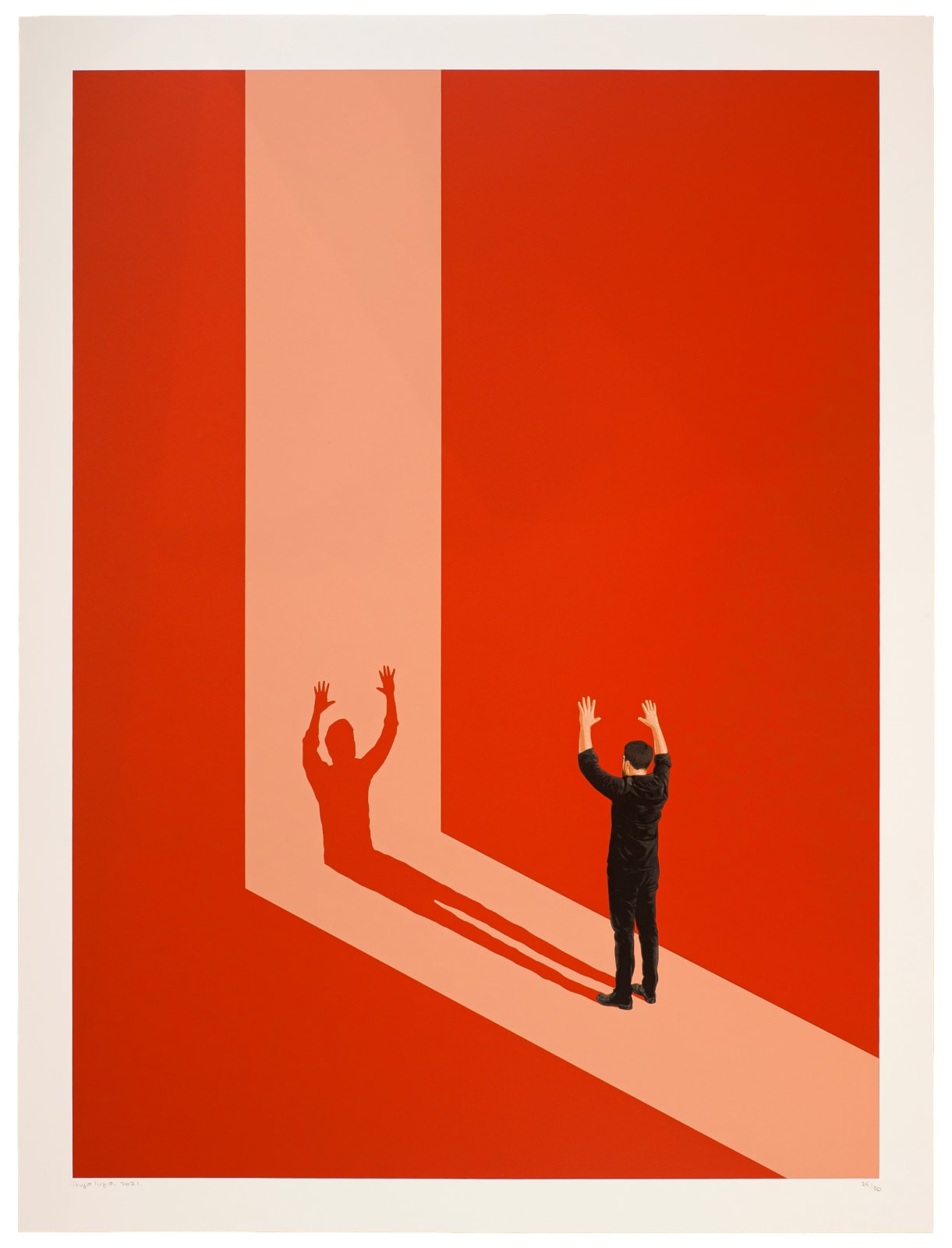 Hugo Lugo, "El orígen de la luz" (Rojo caverna), 2021