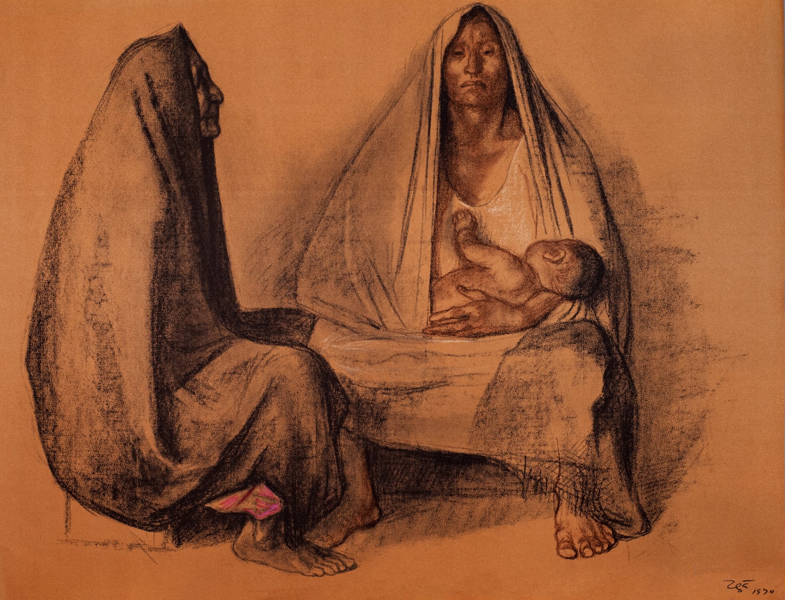 Francisco Zúñiga, "Mujeres con niño", 1974