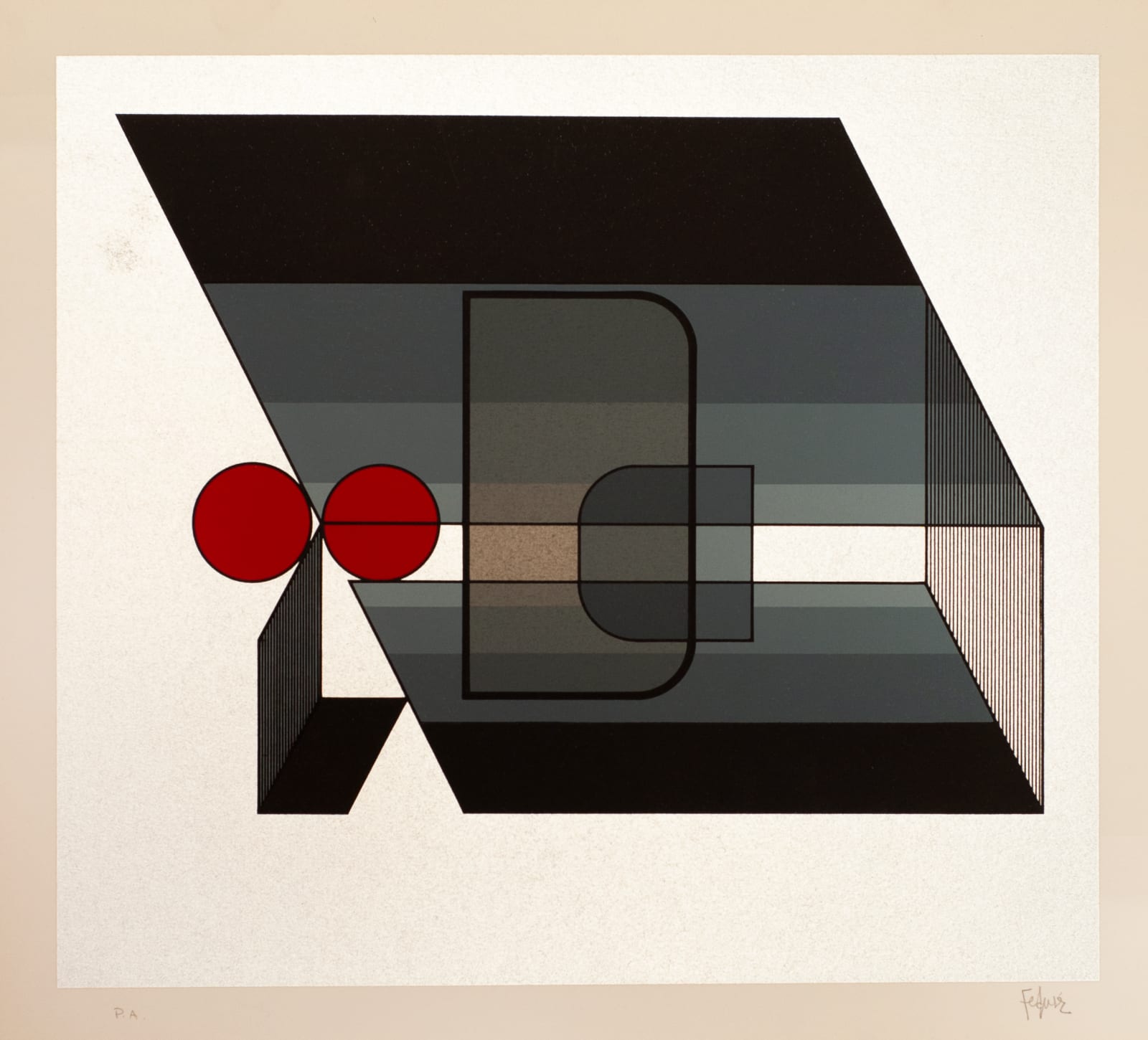 Manuel Felguérez, "Sin título, de la Carpeta Diferencia y Continuidad", 1982